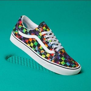 'VANS OFF THE WALL' Old Skool Tie-dye checkered Comfycush size 6.5W/5M